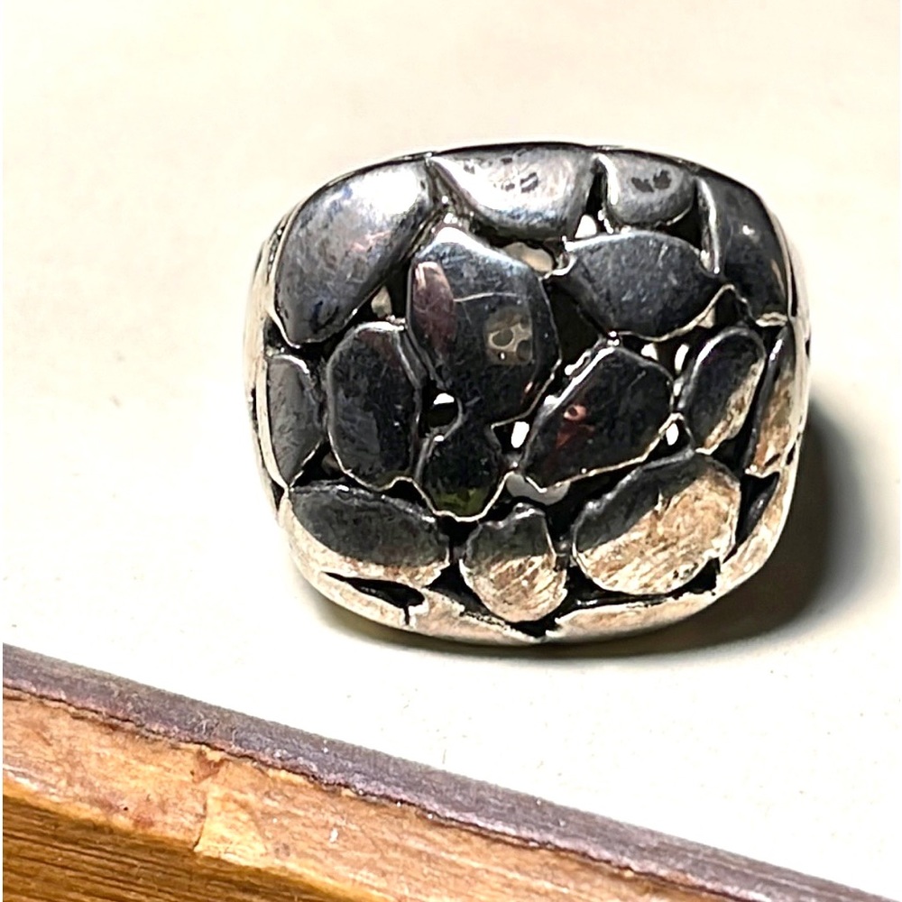 Auction Silver Plated Nugget Ring - image 1